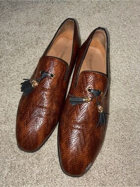 Amazon Men's Woven Tassel Slip-On Loafers in Brown